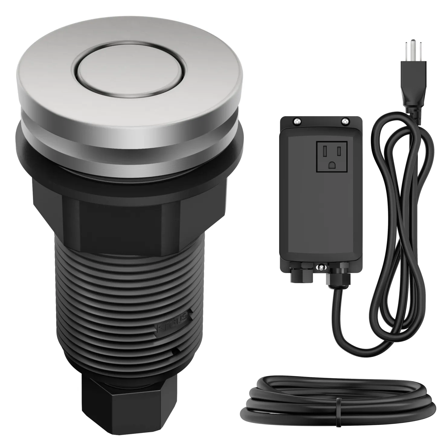 KRAUS Contemporary Flat Top Button Garbage Disposal Air Switch Kit in Spot-Free Stainless