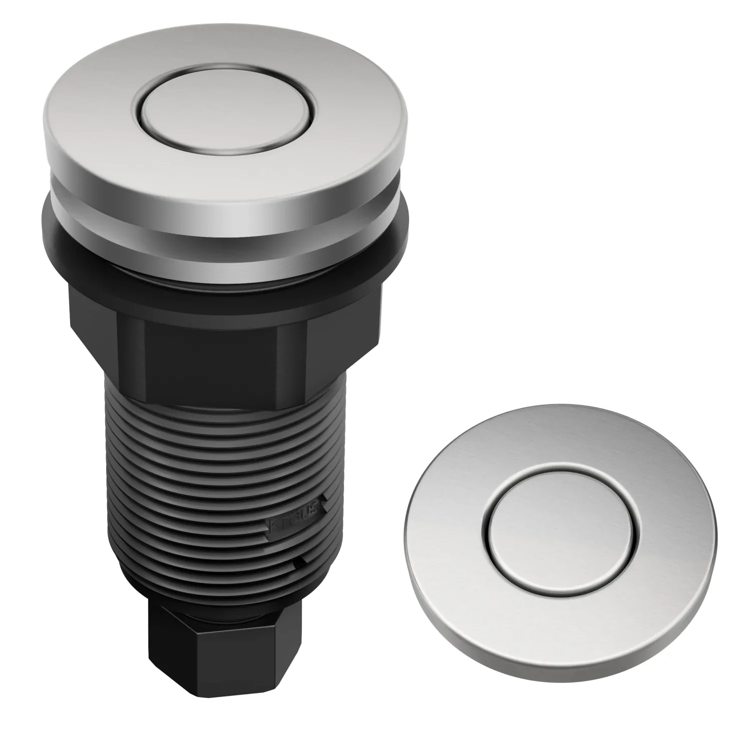 KRAUS Contemporary Flat Top Button Garbage Disposal Air Switch Kit in Spot-Free Stainless