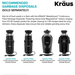 KRAUS Contemporary Flat Top Button Garbage Disposal Air Switch Kit in Spot-Free Stainless
