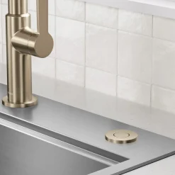 KRAUS Contemporary Flat Top Garbage Disposal Air Switch Button in Antique Champagne Bronze