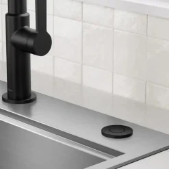 KRAUS Contemporary Flat Top Garbage Disposal Air Switch Button Matte Black