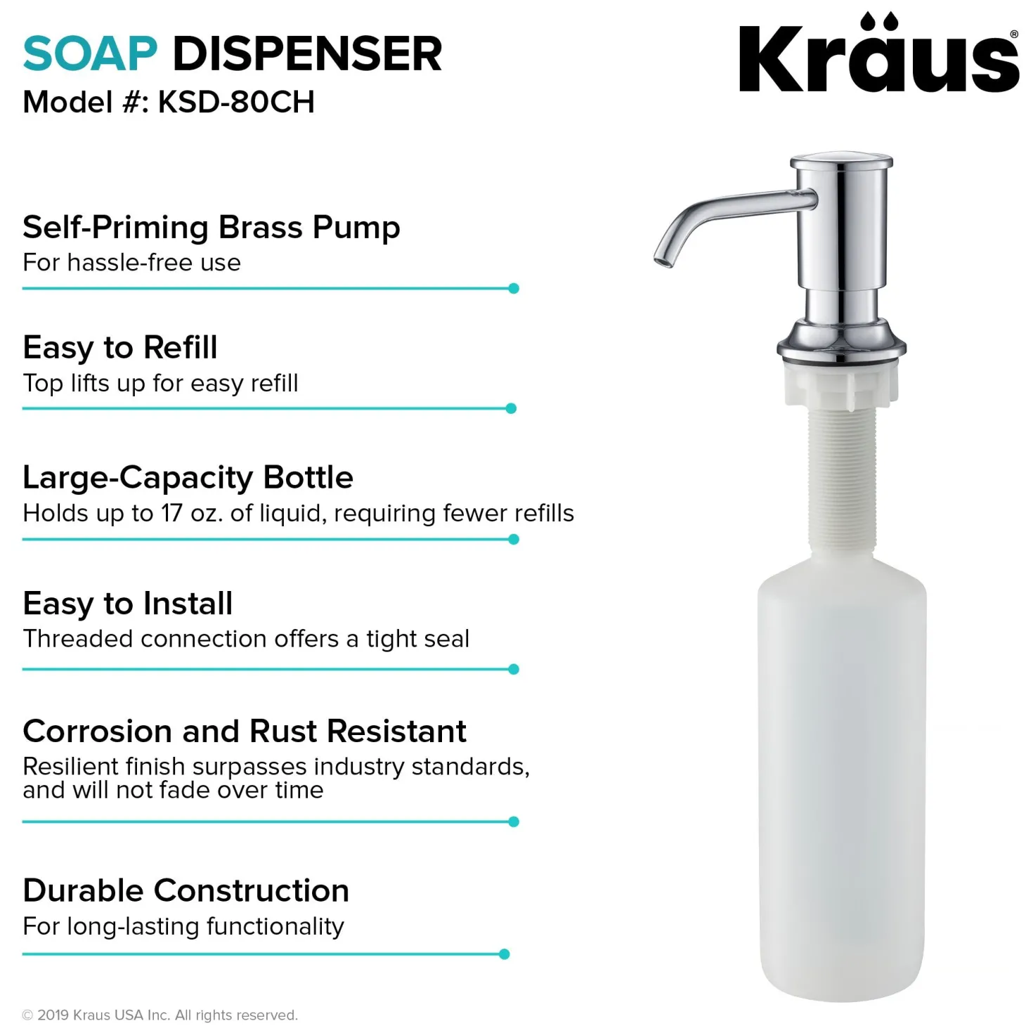 KRAUS Deck Mount Kitchen Soap Dispenser