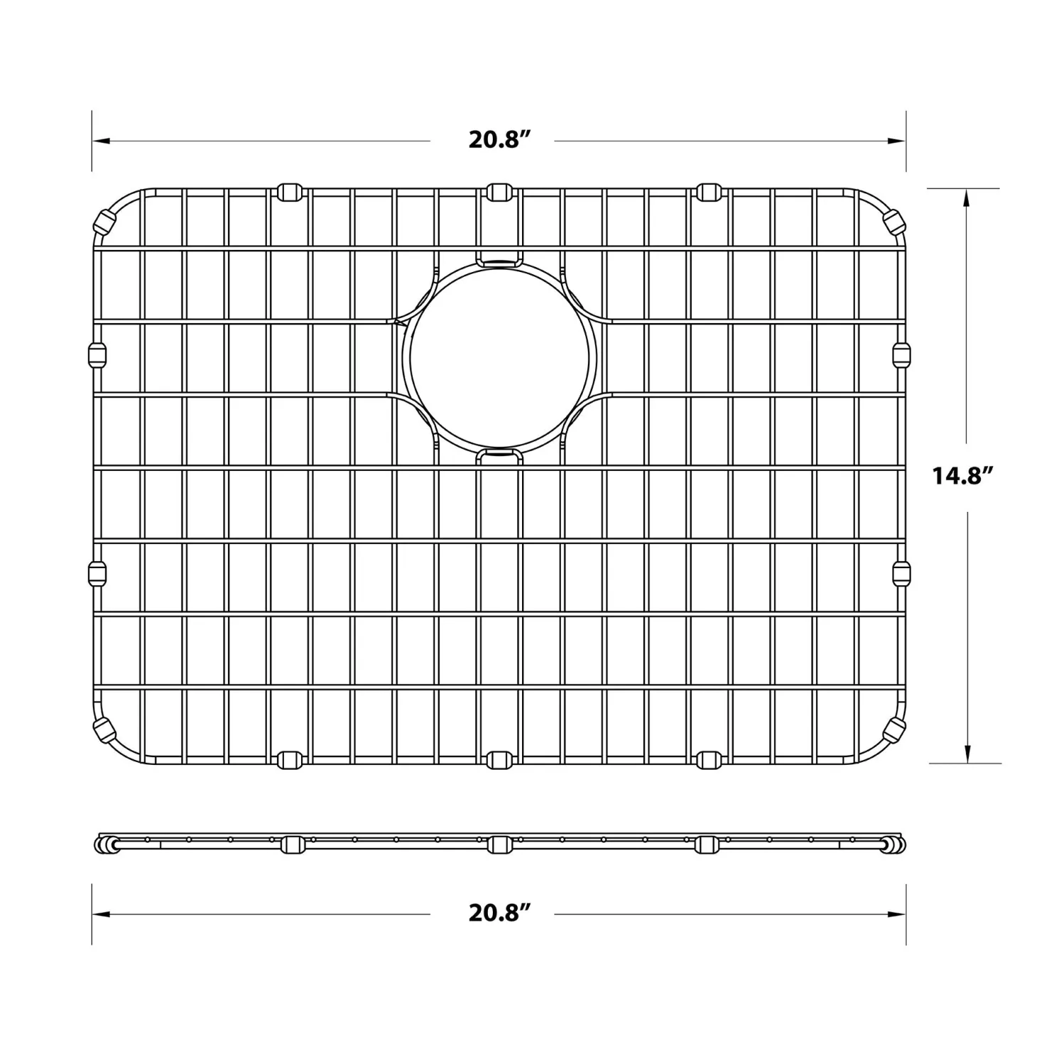 KRAUS Dex Series 25-Inch Stainless Steel Kitchen Sink Bottom Grid with Soft Rubber Bumpers