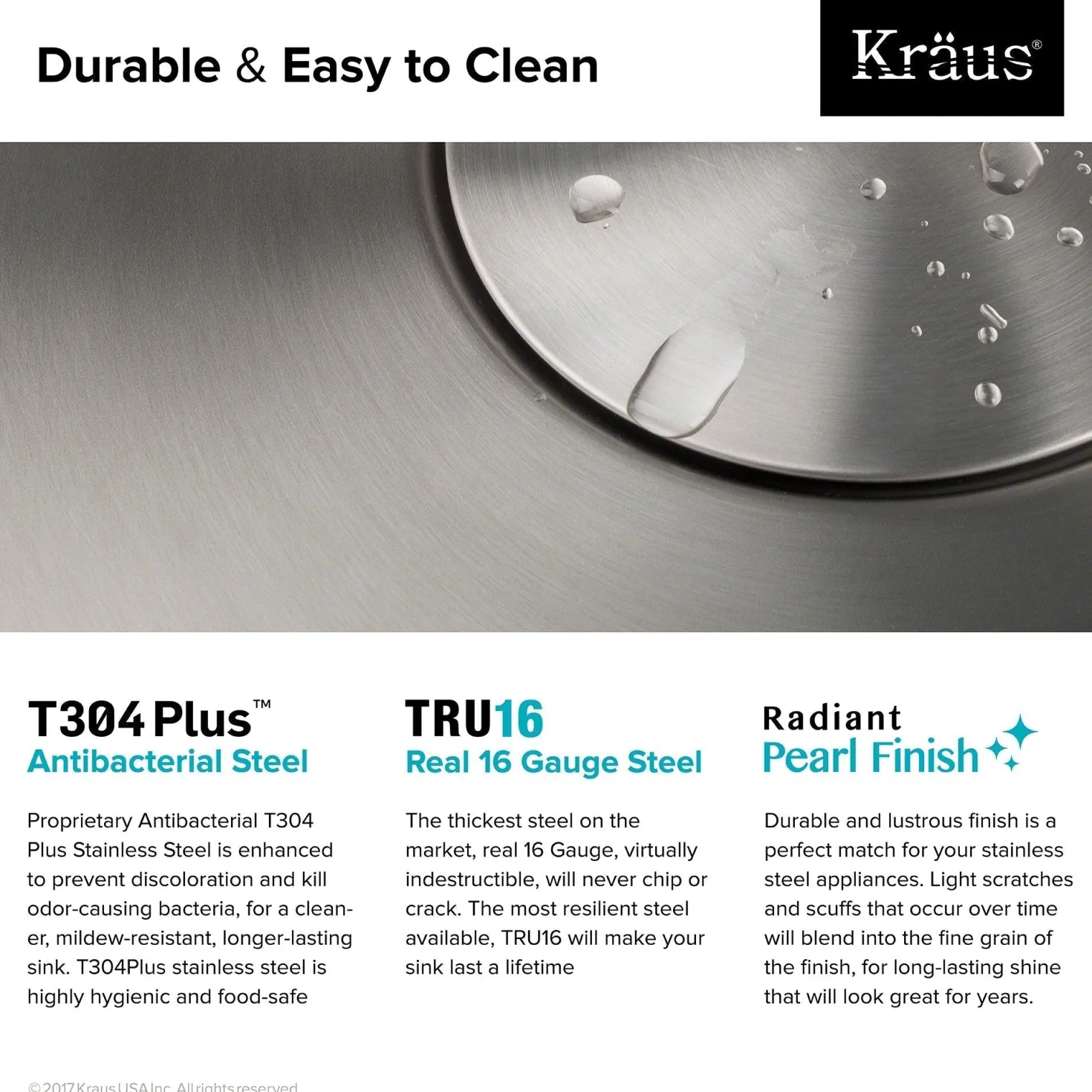 KRAUS Dex 33" Undermount 50/50 Double Bowl 16 Gauge Stainless Steel Kitchen Sink with VersiDrain