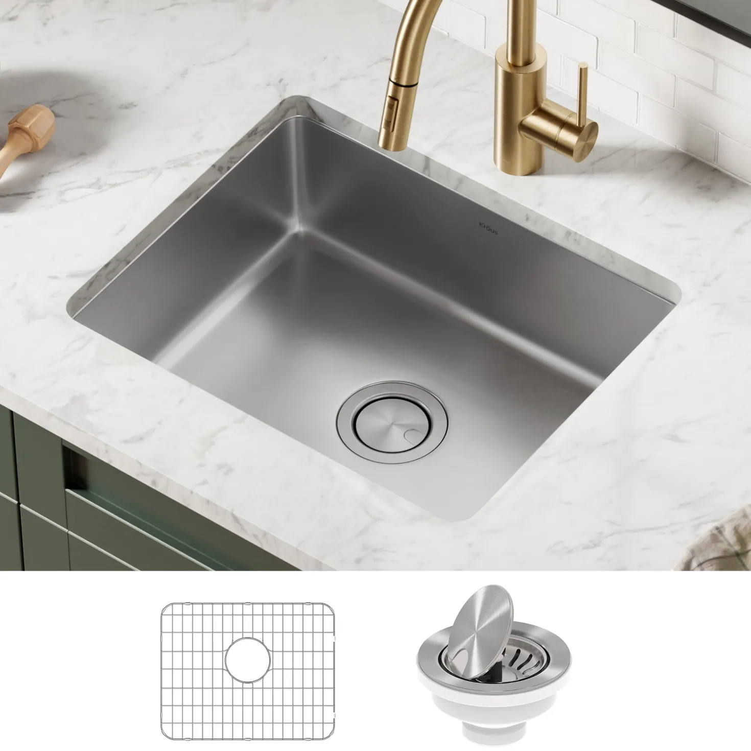 KRAUS Dex 21" Undermount 16 Gauge Stainless Steel Kitchen Sink