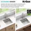 KRAUS Dex 17" Undermount 16 Gauge Stainless Steel ADA Kitchen Sink