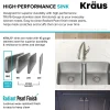 KRAUS Dex 33" Undermount 16 Gauge Stainless Steel Double Bowl Kitchen Sink