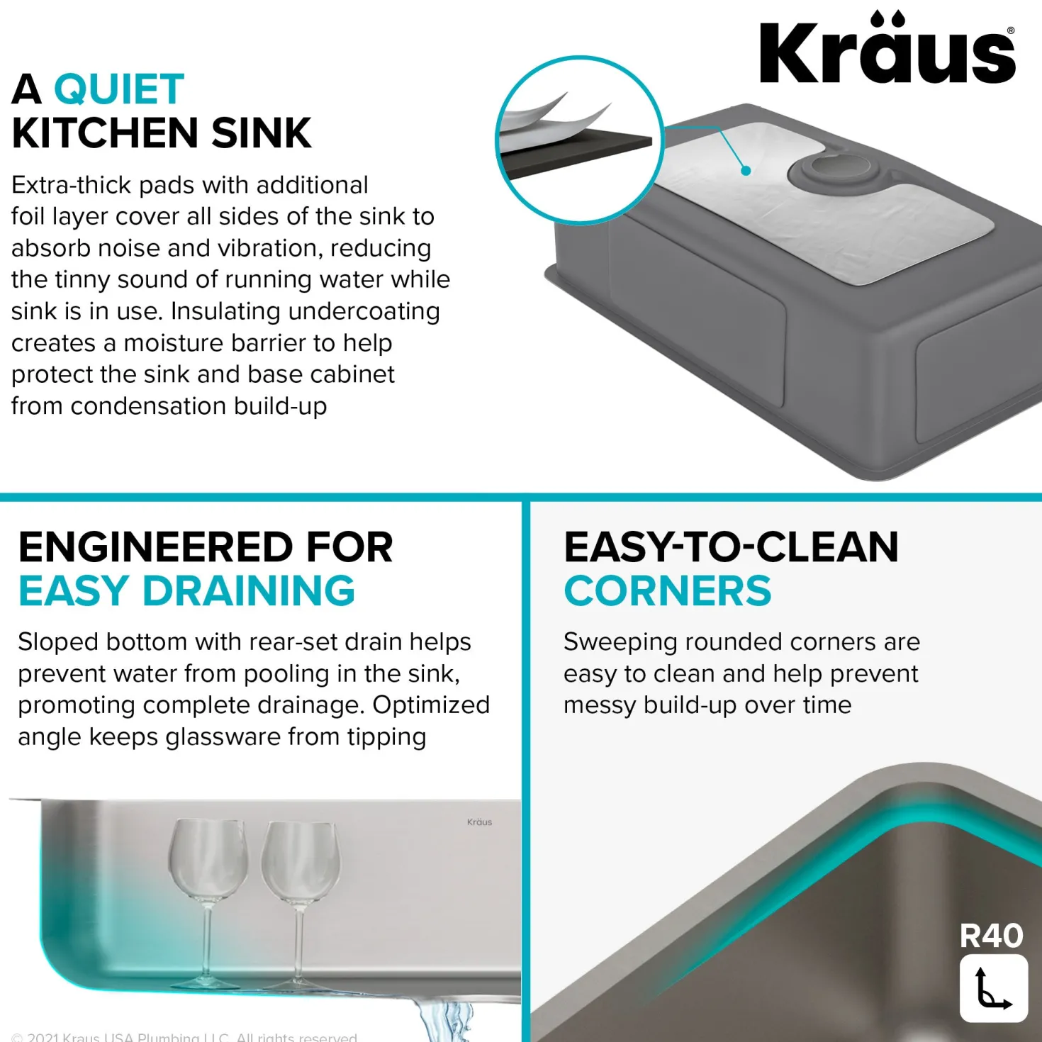 KRAUS Dex 33" Undermount 16 Gauge Stainless Steel Kitchen Sink with VersiDrain