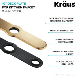 KRAUS DP03BB 10-Inch Deck Plate for Kitchen Faucet in Brushed Brass