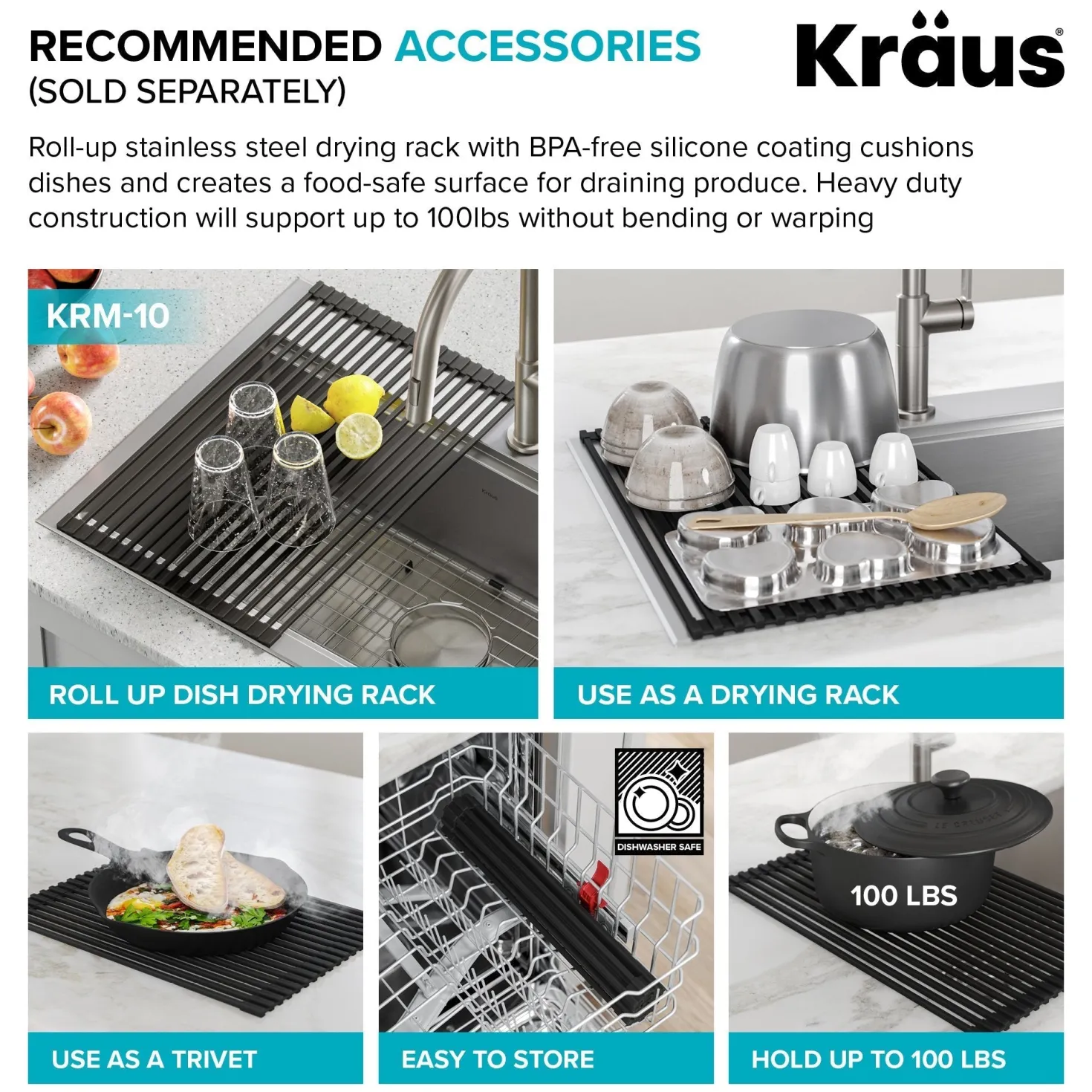 KRAUS 22" Drop-in 16 Gauge Stainless Steel Laundry Utility Sink