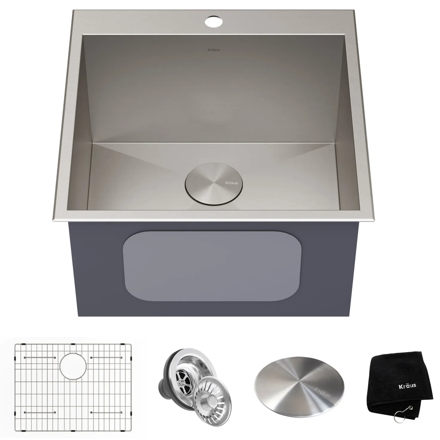 KRAUS 22" Drop-in 16 Gauge Stainless Steel Laundry Utility Sink
