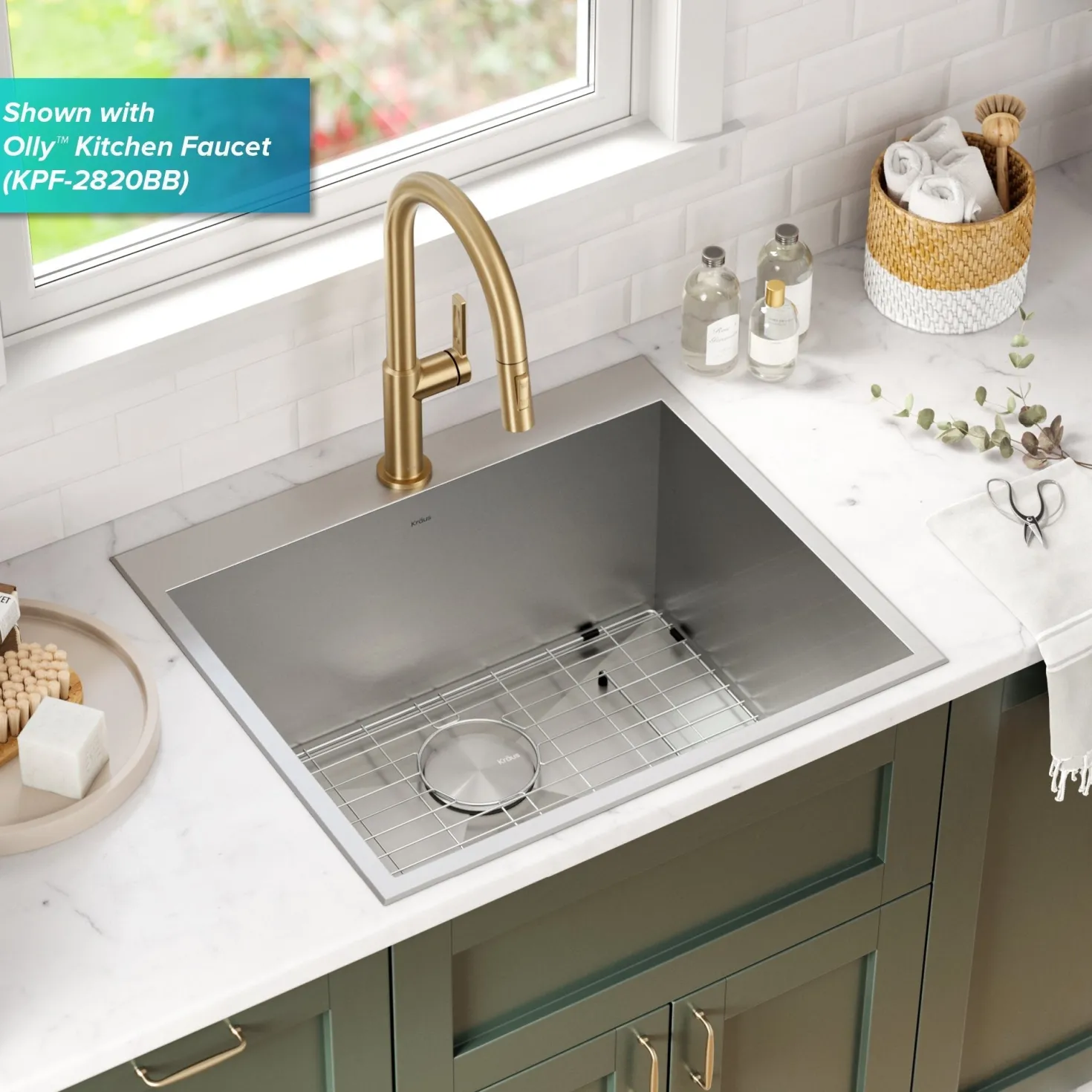 KRAUS 25" Drop-in 16 Gauge Stainless Steel Laundry Utility Sink