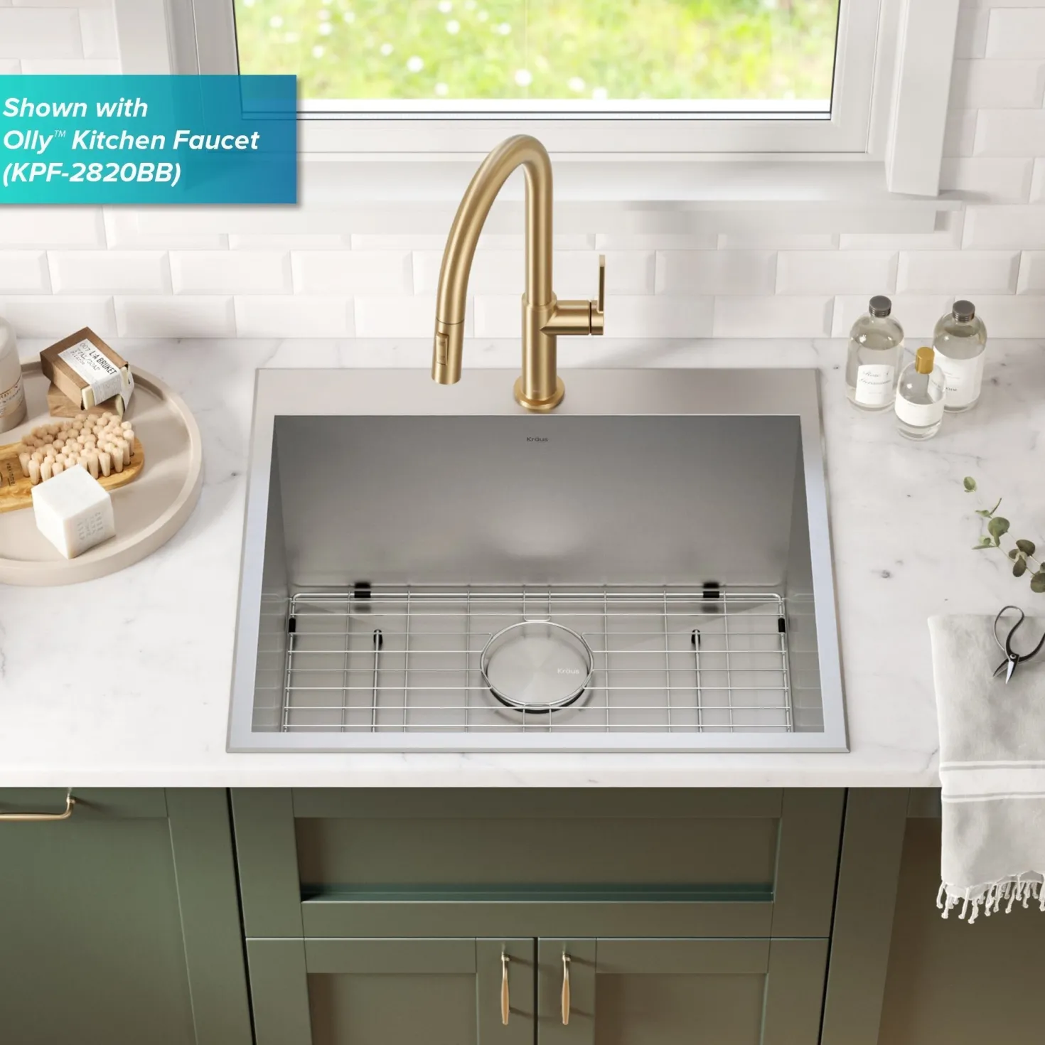 KRAUS 25" Drop-in 16 Gauge Stainless Steel Laundry Utility Sink