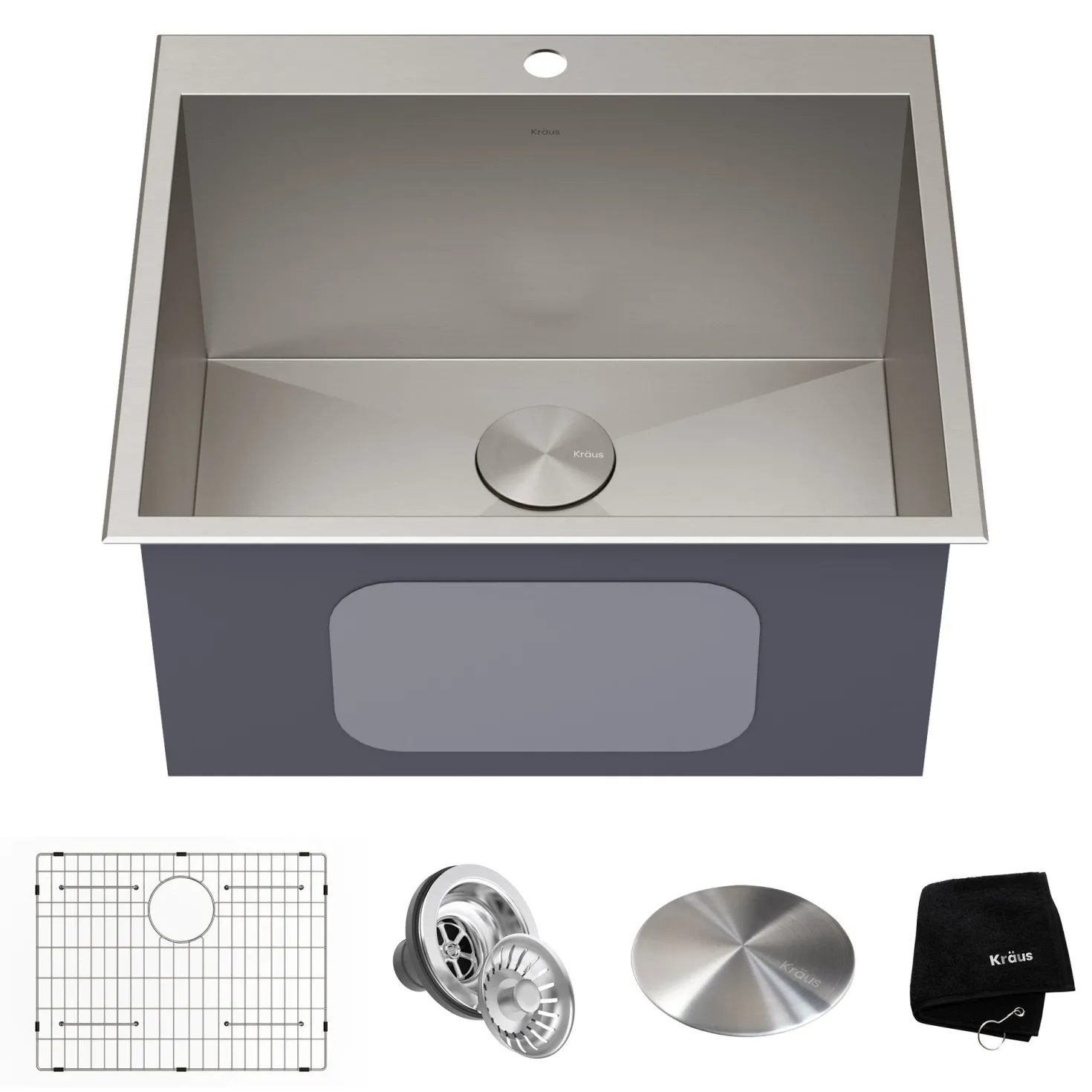 KRAUS 25" Drop-in 16 Gauge Stainless Steel Laundry Utility Sink