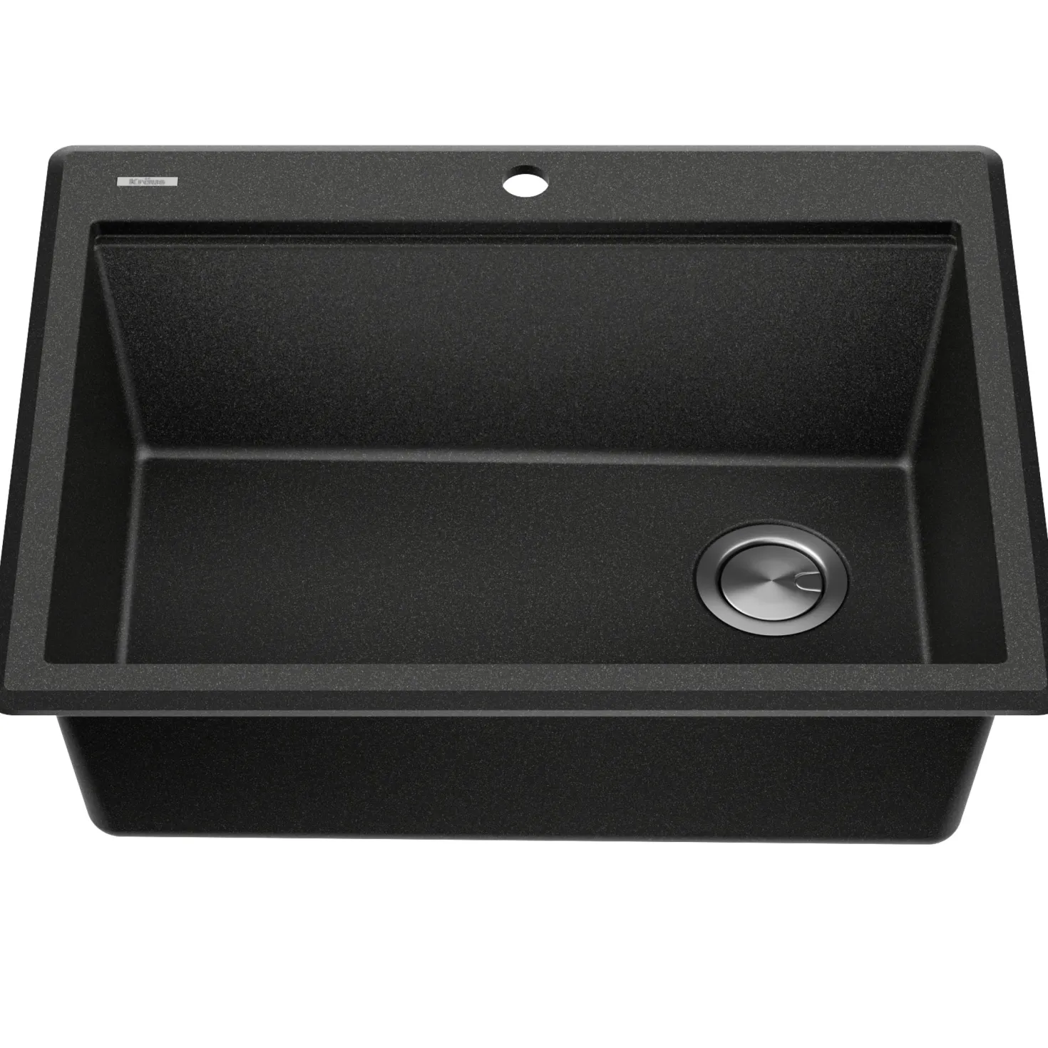 KRAUS 28” Drop-In Granite Composite Workstation Kitchen Sink in Metallic Black