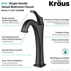 KRAUS Elavo 19-Inch Modern Rectangular White Porcelain Ceramic Bathroom Vessel Sink and Arlo Faucet Combo Set with Pop-Up Drain