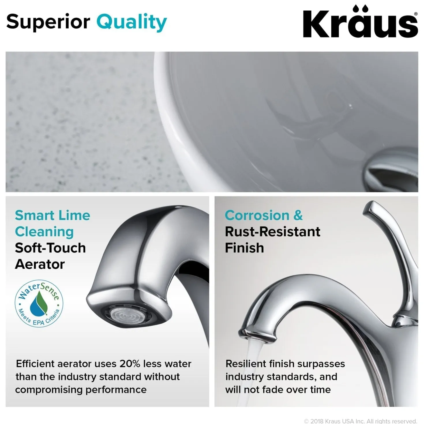 KRAUS Elavo 14-Inch Round White Porcelain Ceramic Bathroom Vessel Sink and Arlo Faucet Combo Set with Pop-Up Drain