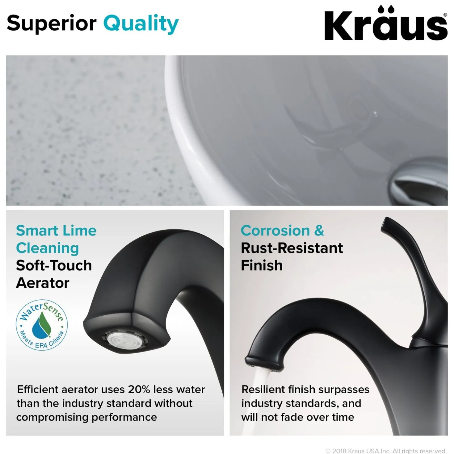 KRAUS Elavo 14-Inch Round White Porcelain Ceramic Bathroom Vessel Sink and Arlo Faucet Combo Set with Pop-Up Drain