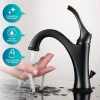 KRAUS Elavo 18 1/2-Inch Square White Porcelain Ceramic Bathroom Vessel Sink with Overflow and Arlo Faucet Combo Set with Lift Rod Drain