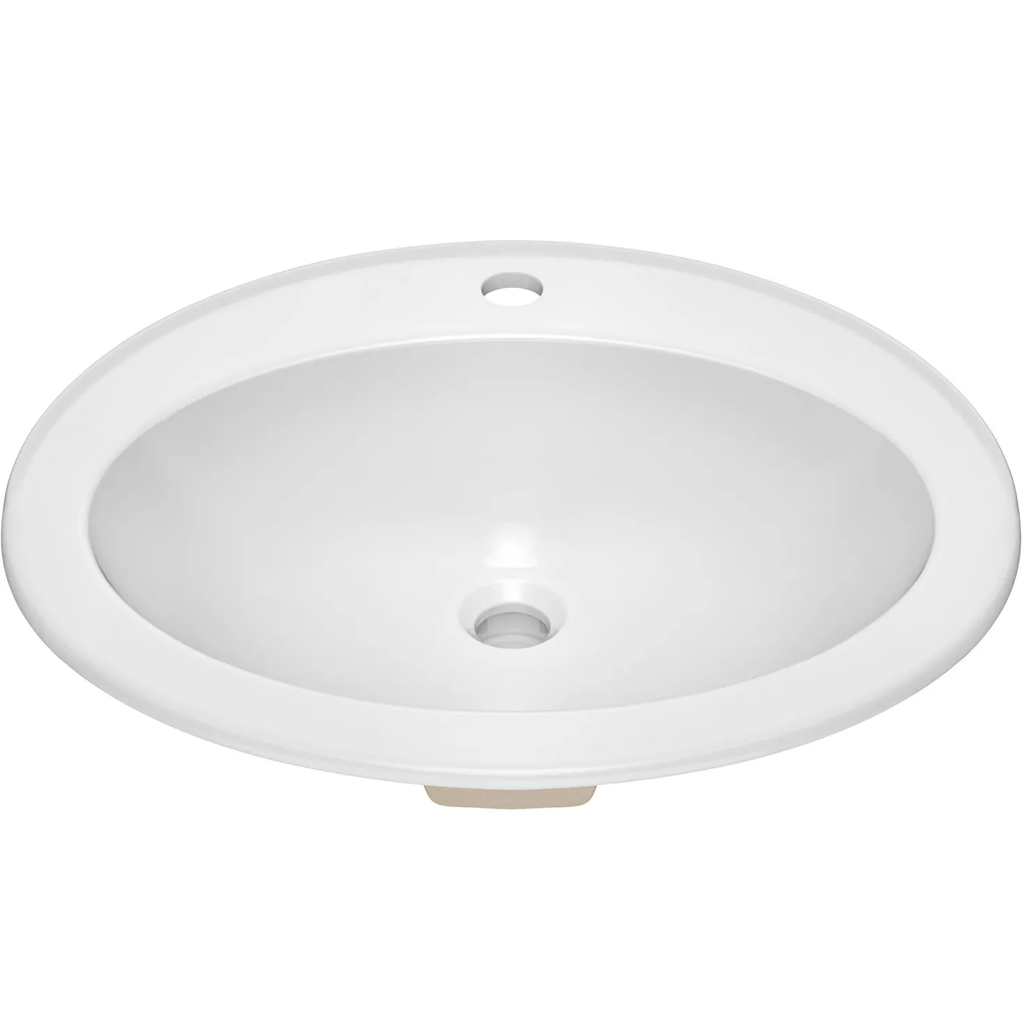 KRAUS Elavo 22" Oval Porcelain Drop In Bathroom Sink in White