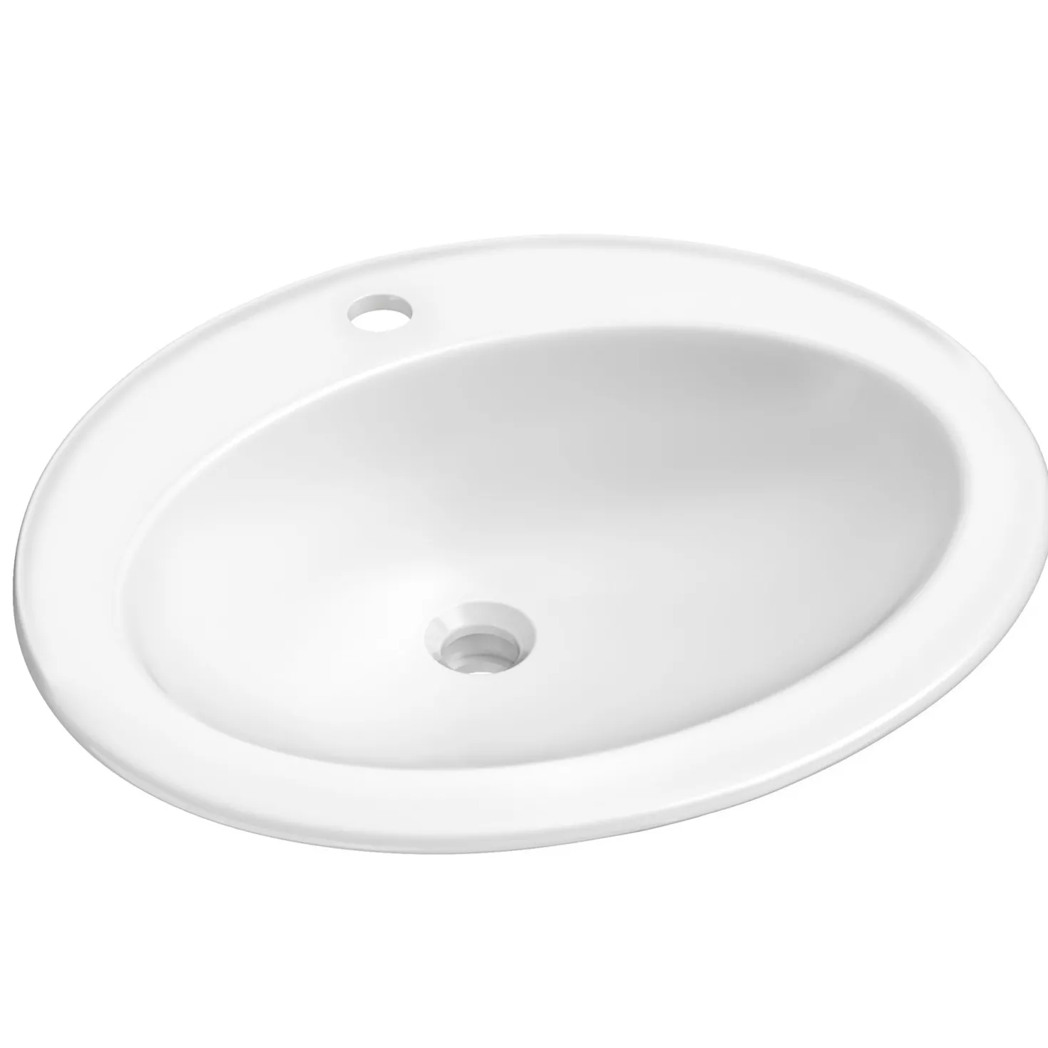 KRAUS Elavo 22" Oval Porcelain Drop In Bathroom Sink in White