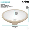 KRAUS Elavo 16-3/4" Oval Porcelain Undermount Bathroom Sink in White