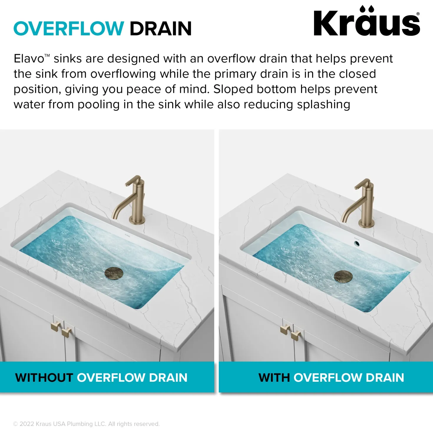 KRAUS Elavo 21-1/8" Rectangular Porcelain Undermount Bathroom Sink in White