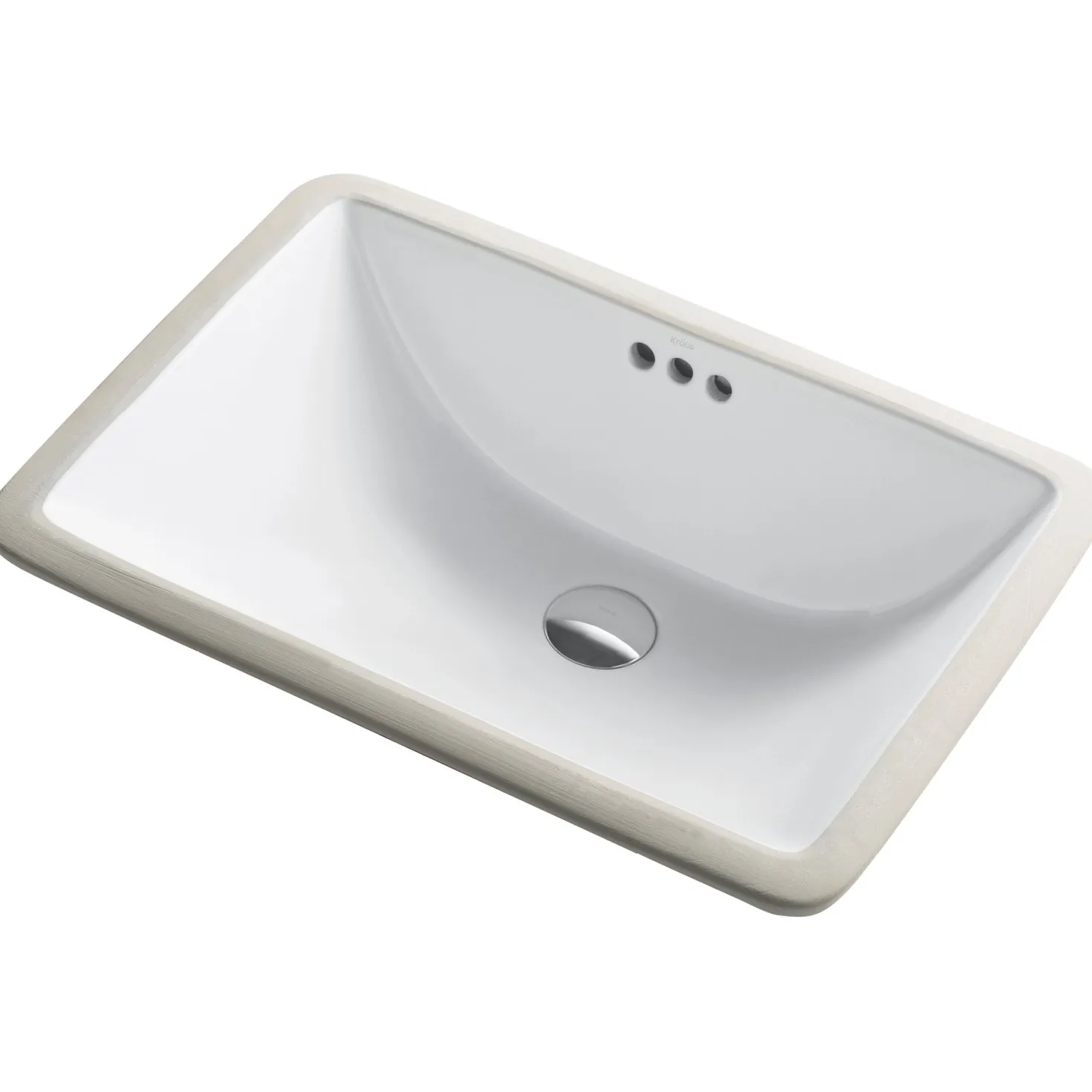 KRAUS Elavo 21" Rectangular Undermount White Porcelain Bathroom Sink with Overflow (2-Pack)