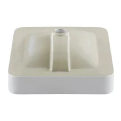 KRAUS Elavo Series Square Ceramic Semi-Recessed Bathroom Sink in White with Overflow