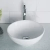 KRAUS Elavo Small Round Ceramic Vessel Bathroom Sink in White