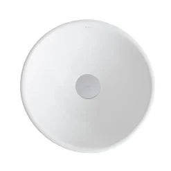 KRAUS ElavoWhite Ceramic Small Round Vessel Bathroom Sink & Pop Up drain