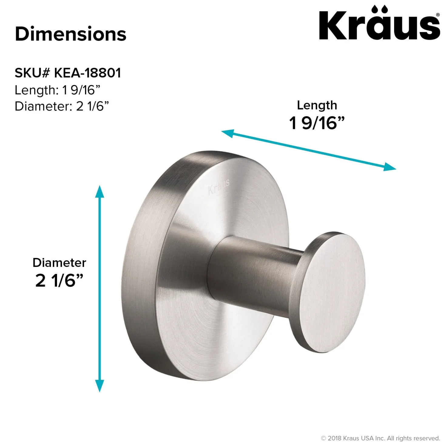 KRAUS Elie Bathroom Robe and Towel Hook