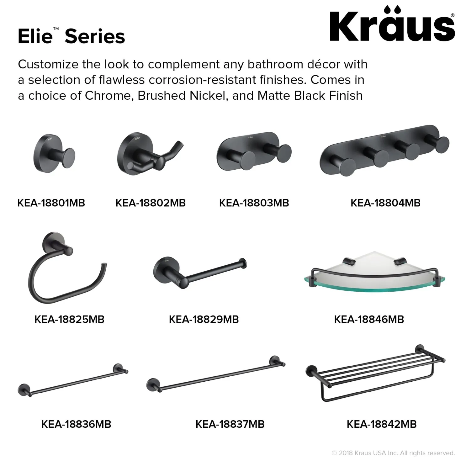 KRAUS Elie Bathroom Robe and Towel Double Hook