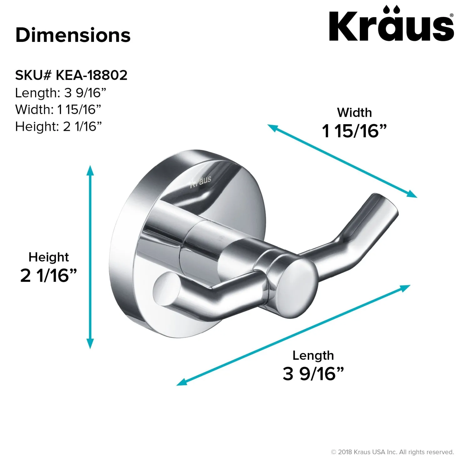 KRAUS Elie Bathroom Robe and Towel Double Hook
