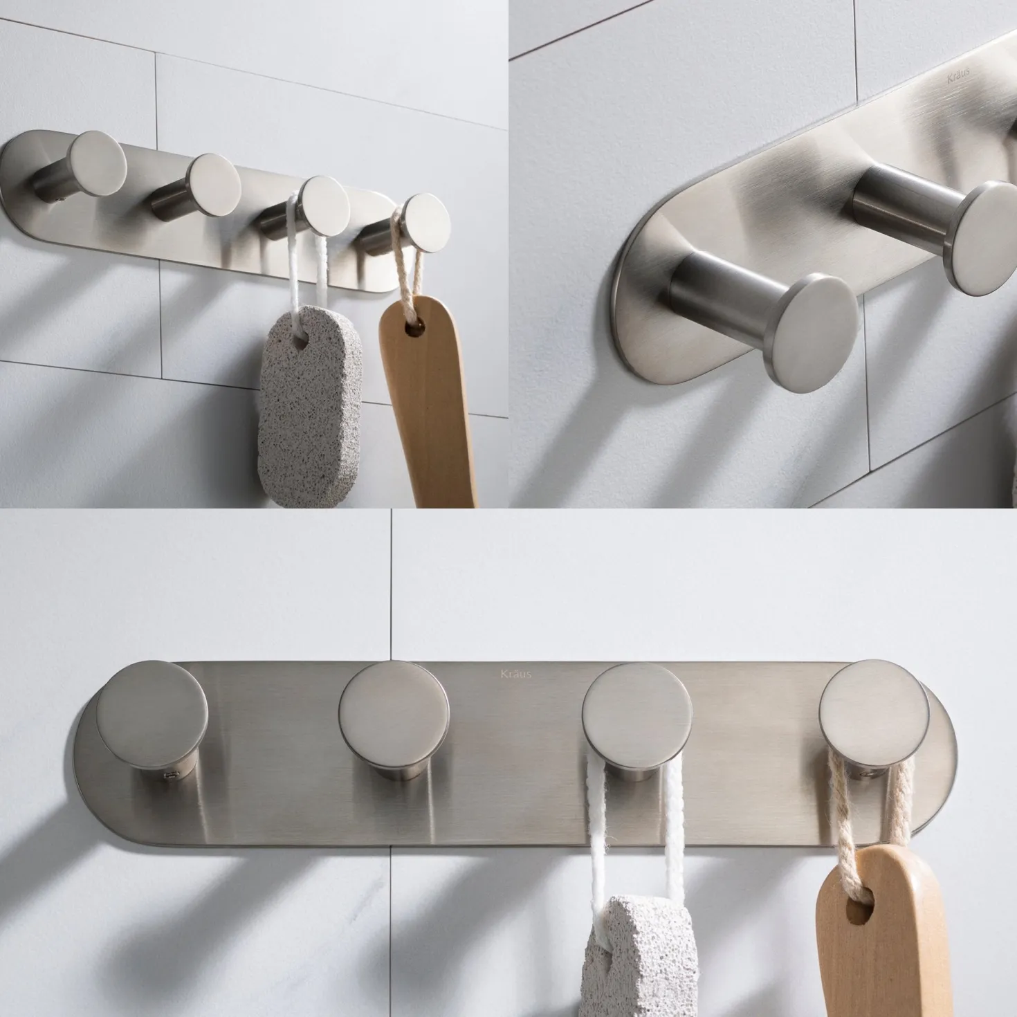 KRAUS Elie Bathroom Robe and Towel Hook Rack with 4 Hooks