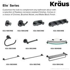 KRAUS Elie Bathroom Robe and Towel Hook Rack with 4 Hooks