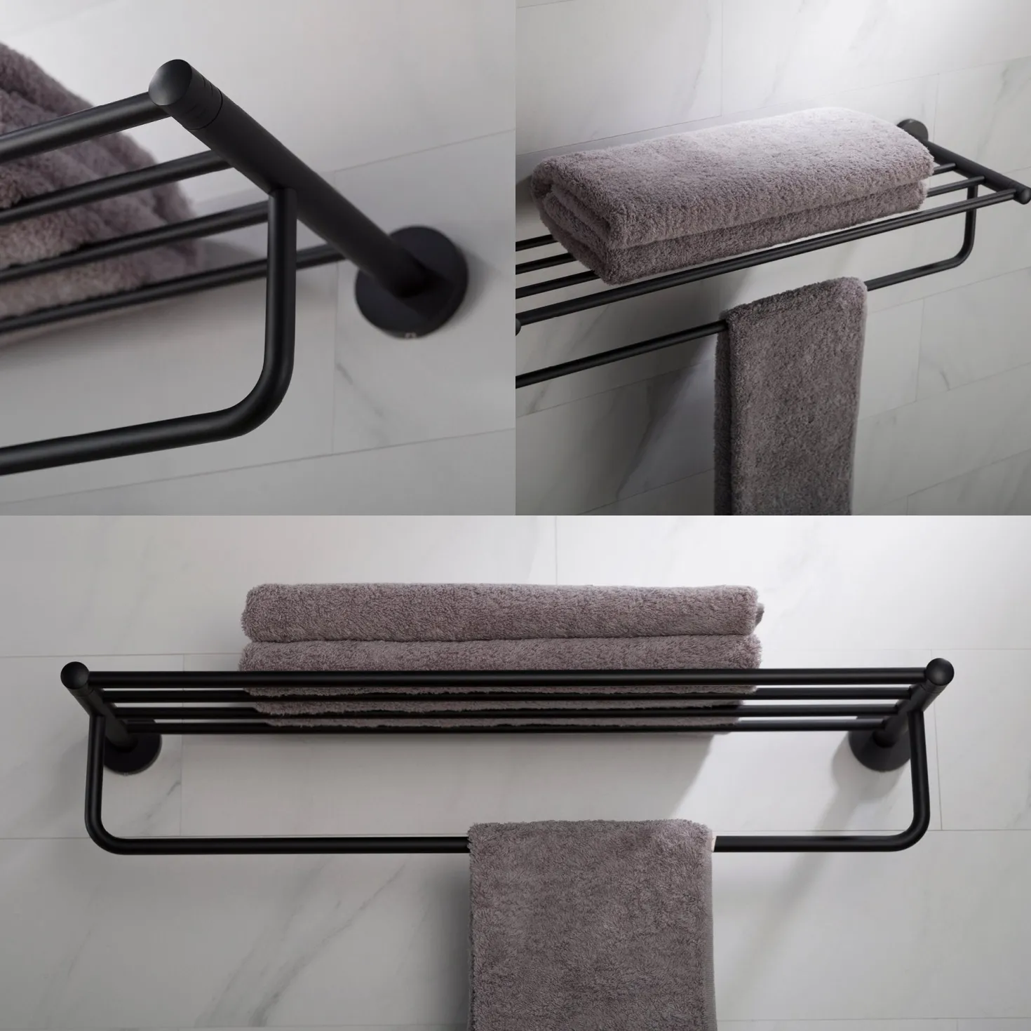 KRAUS Elie Bathroom Shelf with Towel Bar
