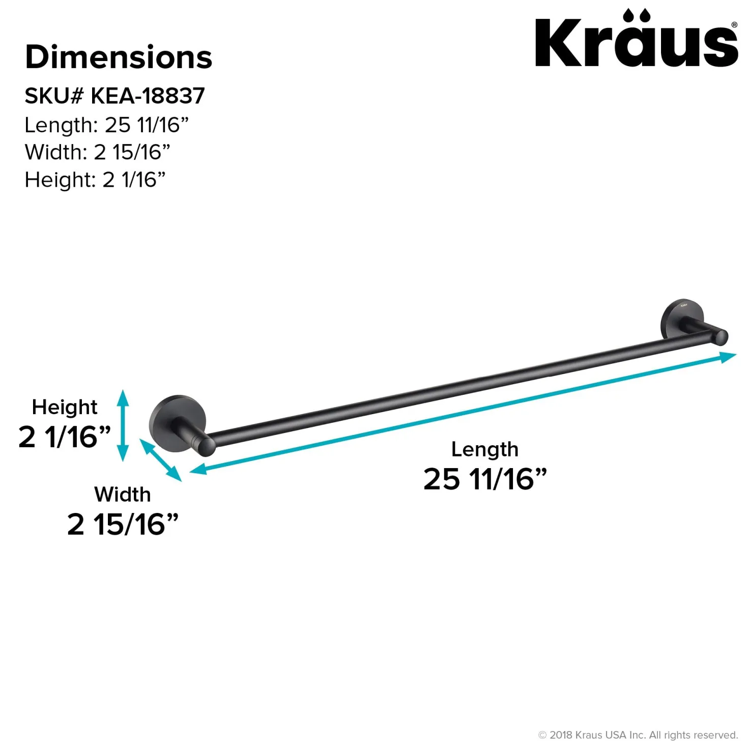 KRAUS Elie Bathroom Towel Bar
