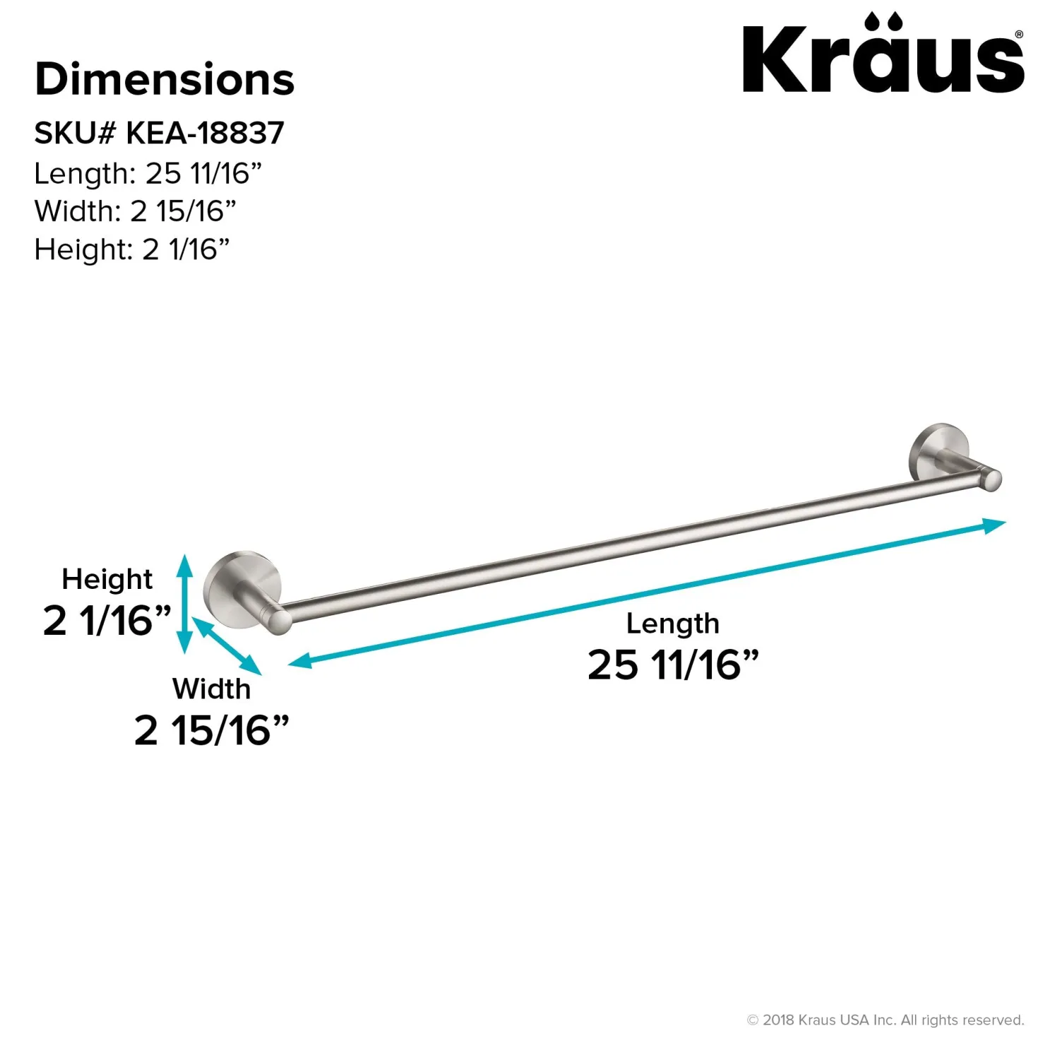 KRAUS Elie Bathroom Towel Bar