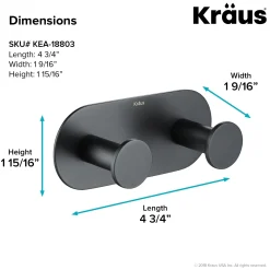 KRAUS Elie Bathroom Wall Mount Robe and Towel Double Hook