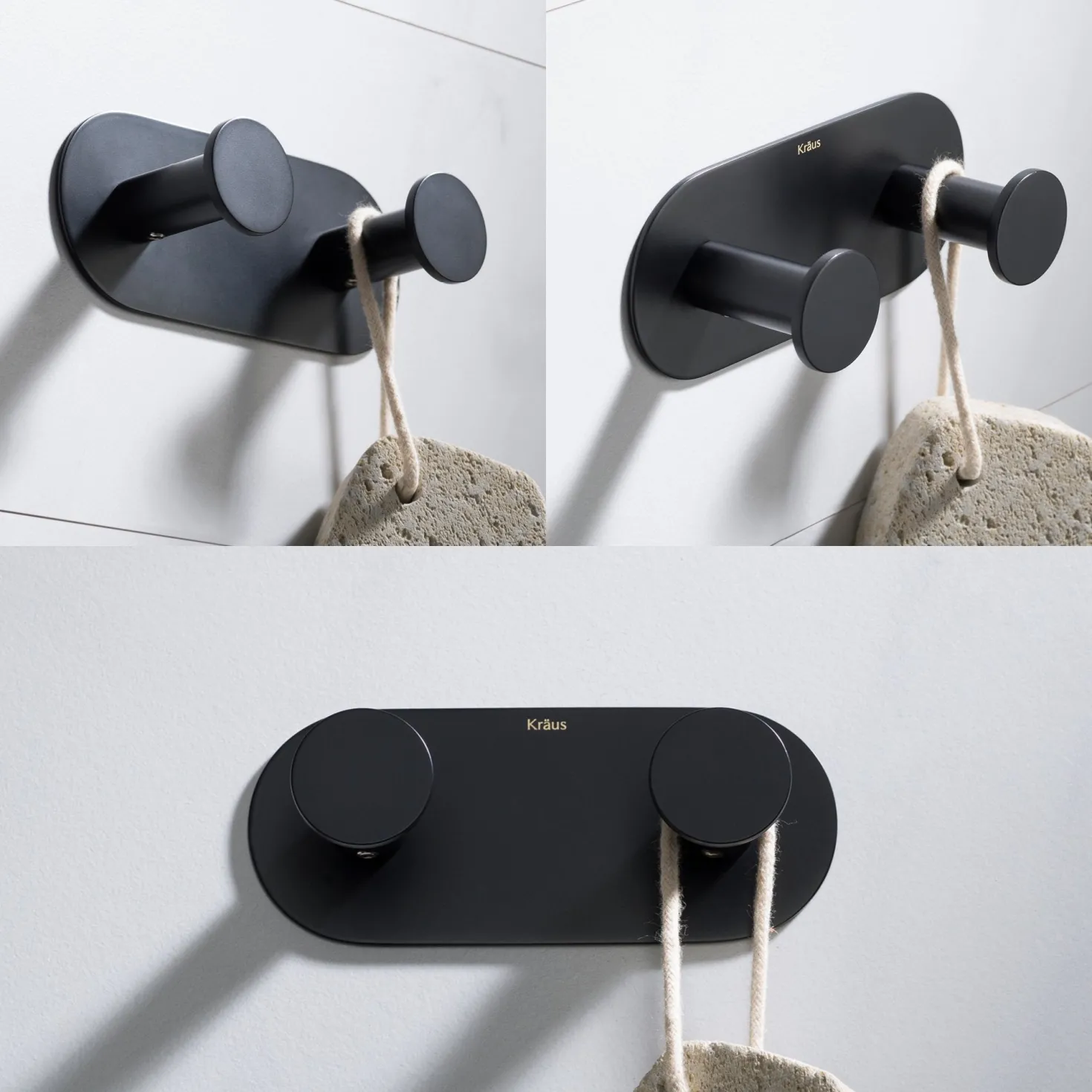 KRAUS Elie Bathroom Wall Mount Robe and Towel Double Hook
