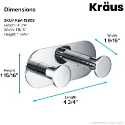KRAUS Elie Bathroom Wall Mount Robe and Towel Double Hook