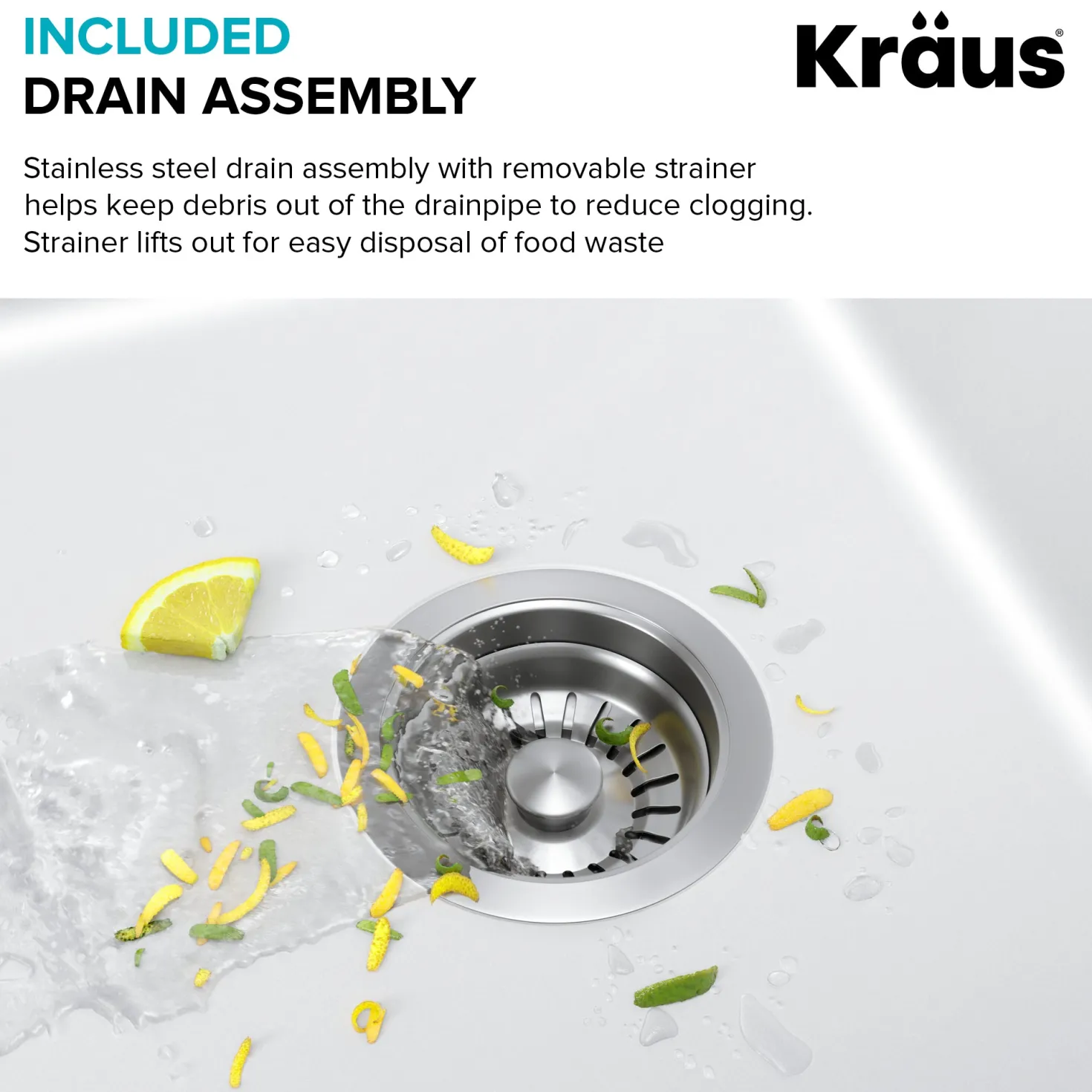 KRAUS Forteza 33” Granite Drop-In or Undermount 50/50 Double Bowl White Kitchen Sink