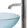 KRAUS Frosted 14" Glass Vessel Sink and Ramus Faucet