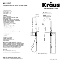 KRAUS 2-Function Single Handle Pull Down Kitchen Faucet in Matte Black
