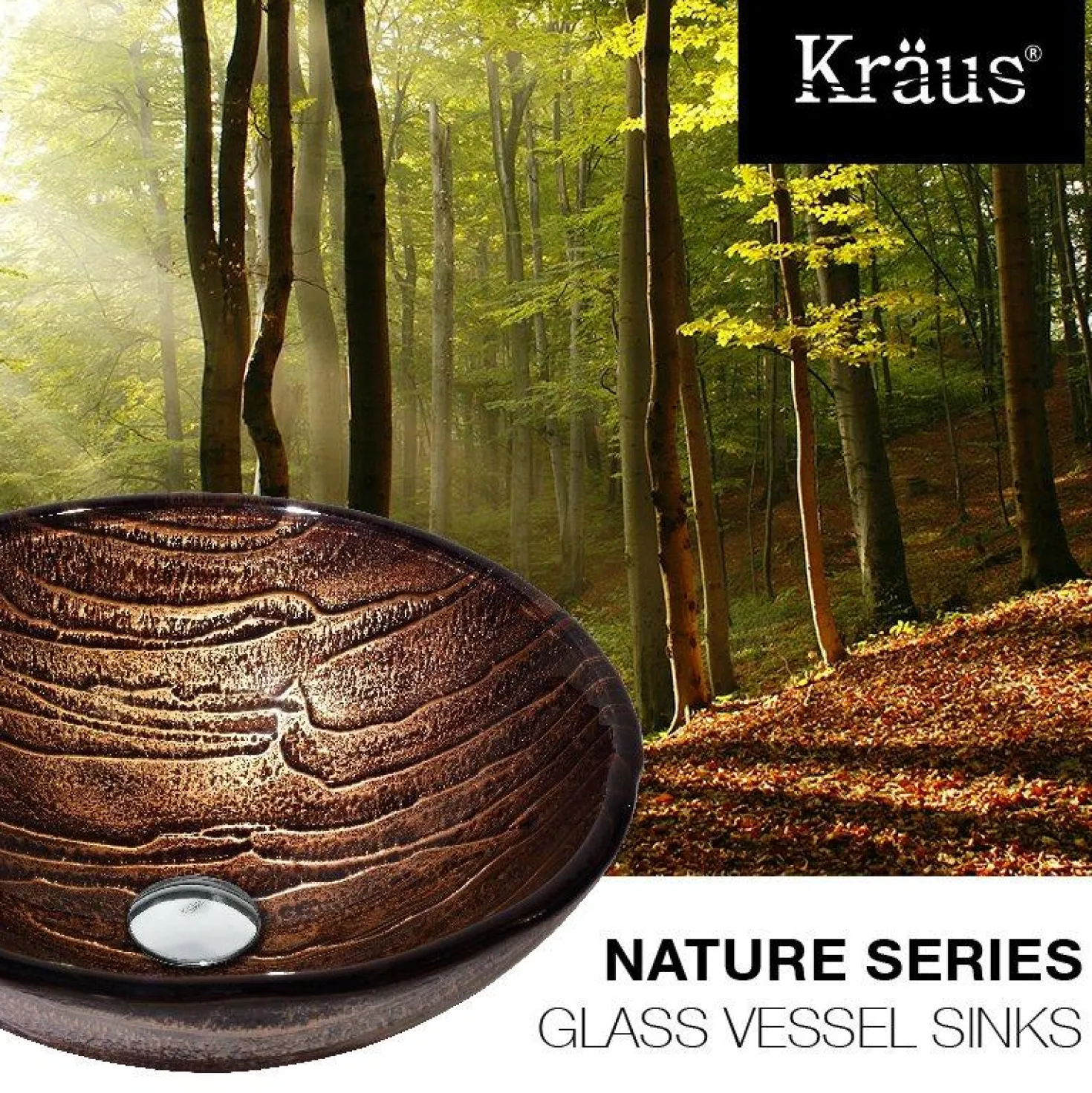 KRAUS Gaia Glass Vessel Sink and Ramus Faucet
