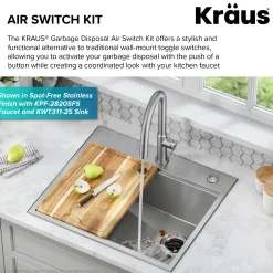 KRAUS Garbage Disposal Push Button Air Switch Kit in Matte Black