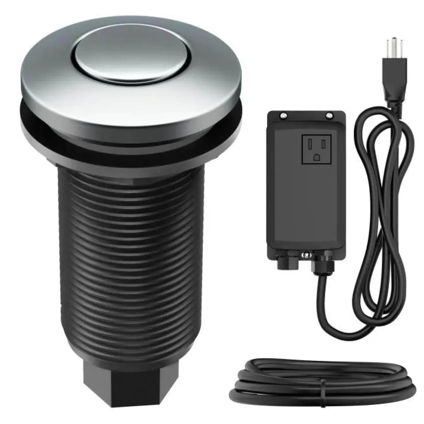 KRAUS Garbage Disposal Push Button Air Switch Kit in Chrome