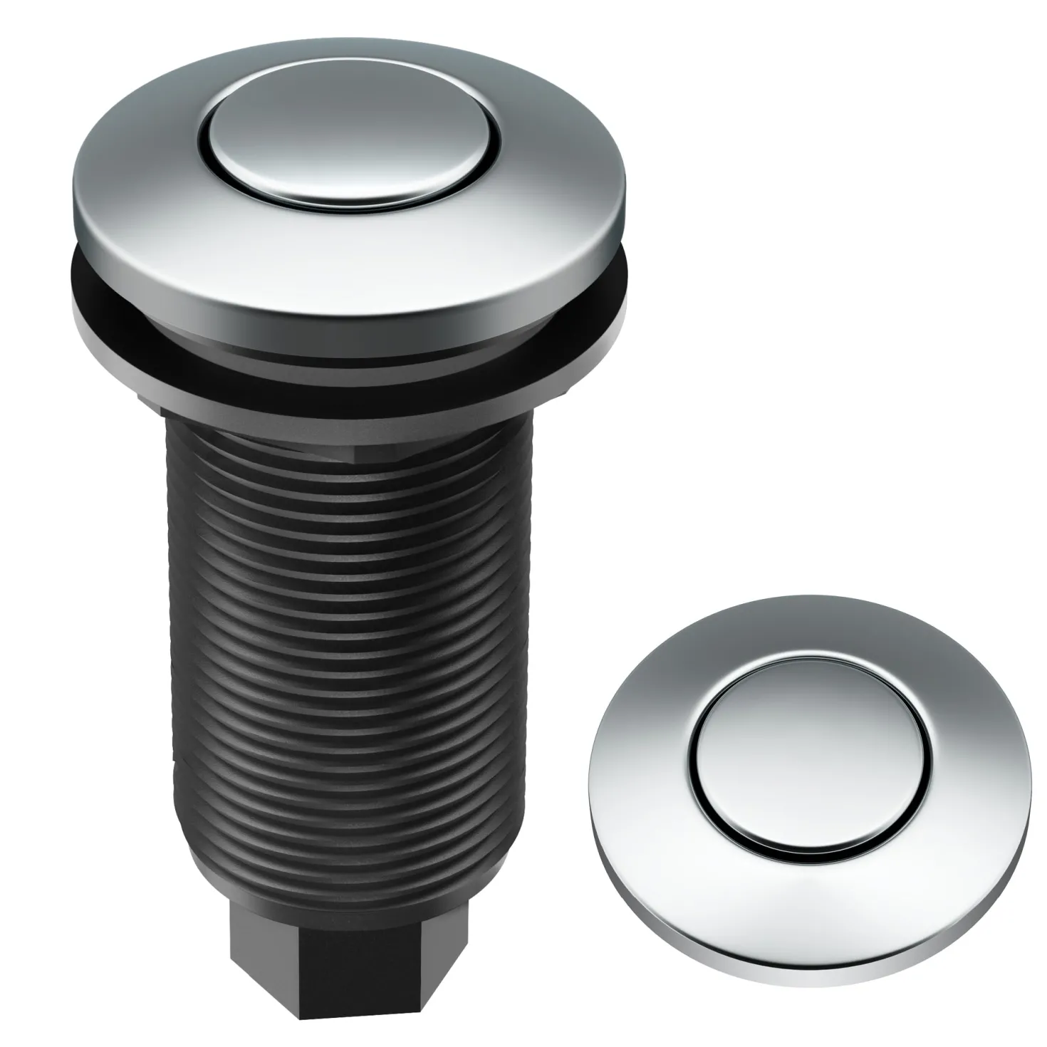KRAUS Garbage Disposal Push Button Air Switch Kit in Chrome