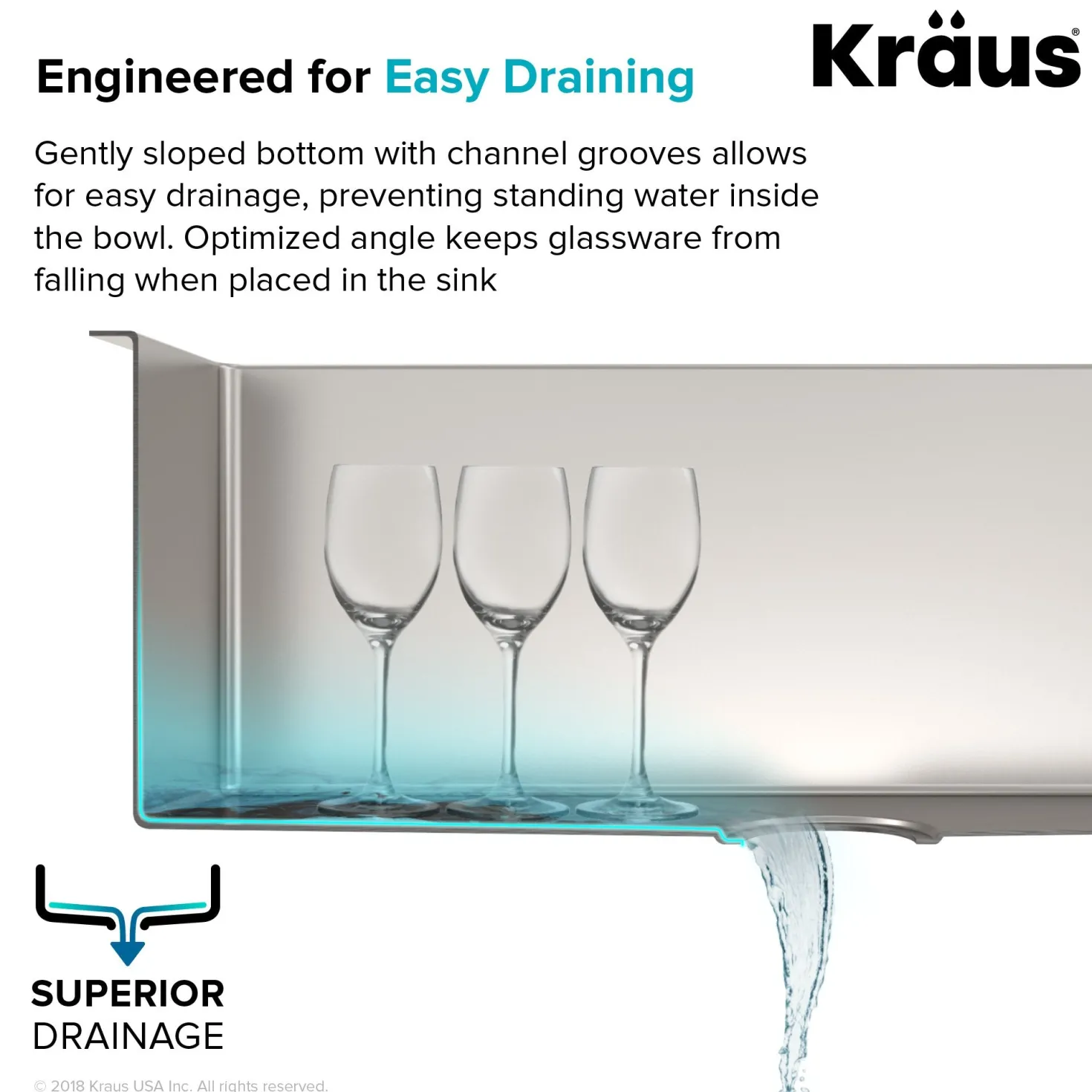 KRAUS 25" 16 Gauge Undermount Single Bowl Stainless Steel Kitchen Sink with Off Center Drain